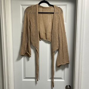 SHEIN Tan Open-Knit Women's Shrug